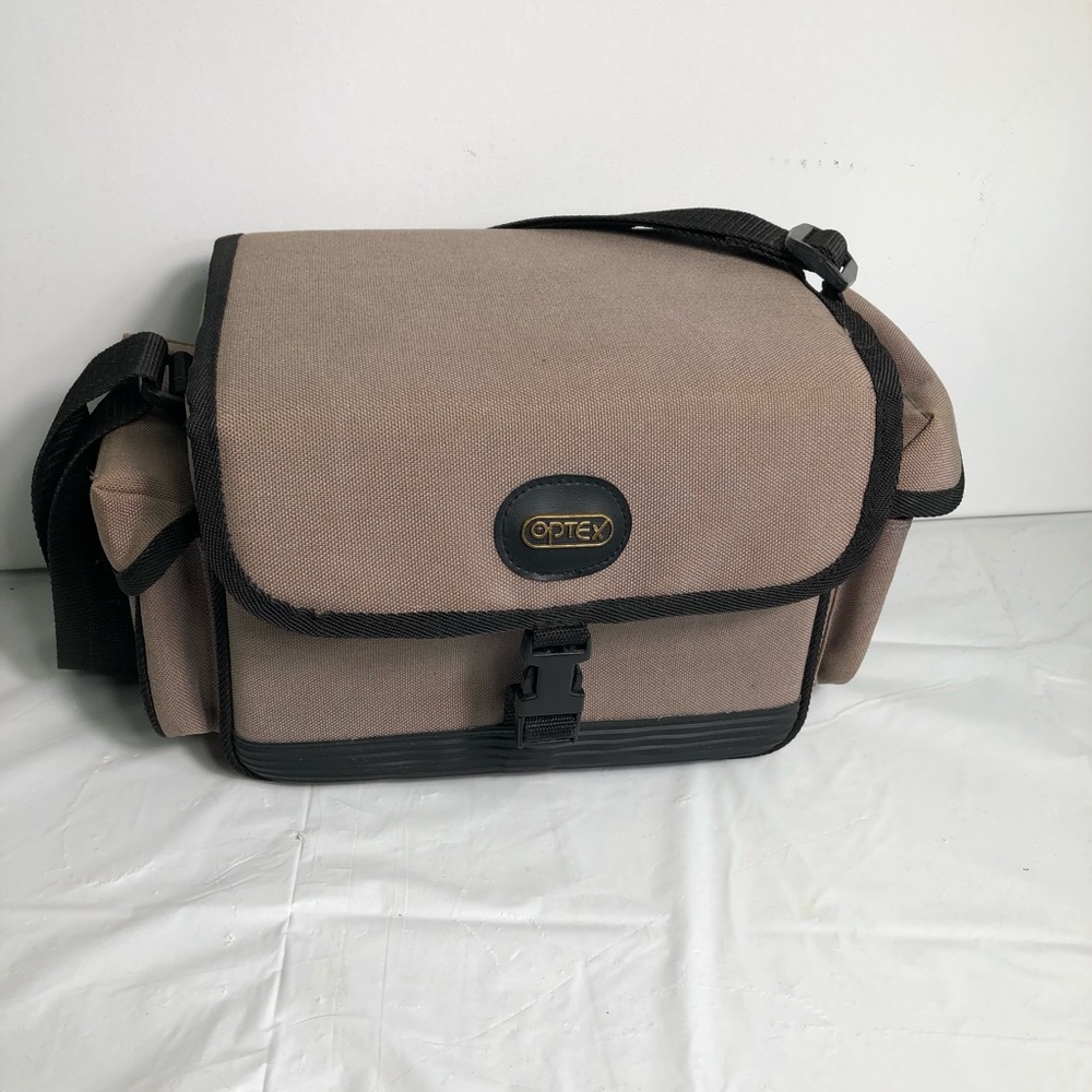 Vtg Optex Canvas Camera Bag Beige/black